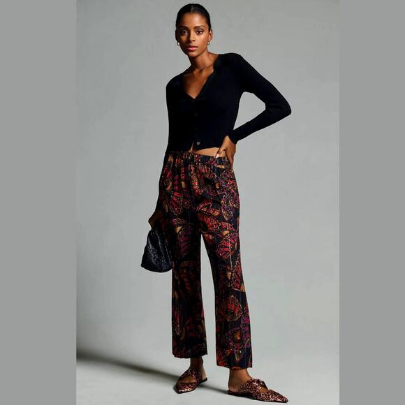 Farm Rio Shimmer Printed Pull-On Pants - New Size Small - Picture 1 of 7